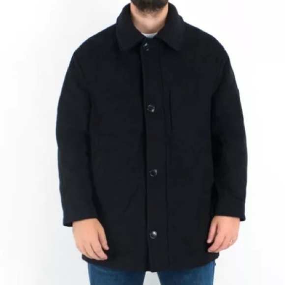 RALPH LAUREN Duane Men’s Black Cashmere Wool Car Coat Jacket 50R Italian Fabric - Picture 1 of 12